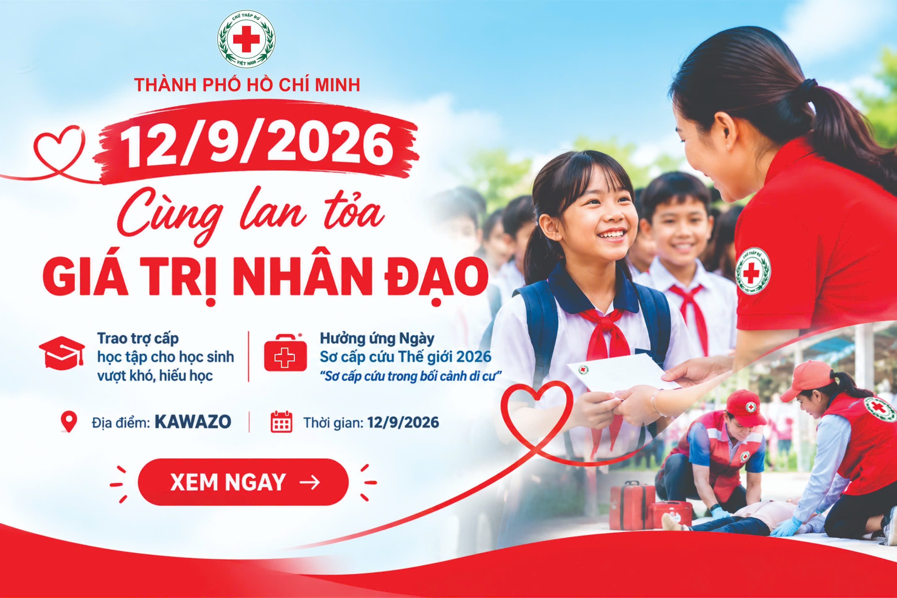 Chương trình trao trợ cấp học tập và hưởng ứng Ngày sơ cấp cứu Thế giới 2026
