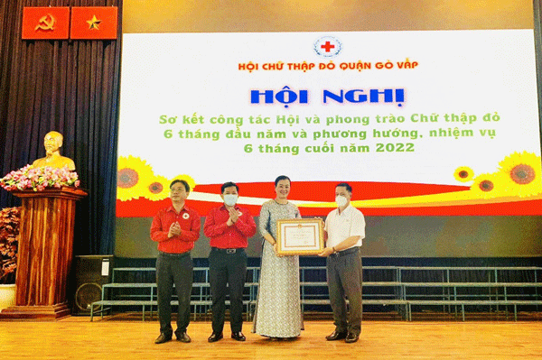 Hội Chữ thập đỏ quận Gò Vấp tổ chức sơ kết công tác hội và phong trào Chữ thập đỏ 6 tháng đầu năm 2022